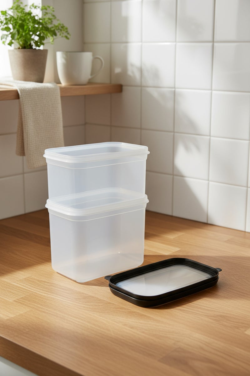 Bernardo Hide Plus 2-Piece Storage Container Black (2X 1.9Lt) (Made in Turkey) - Image 3